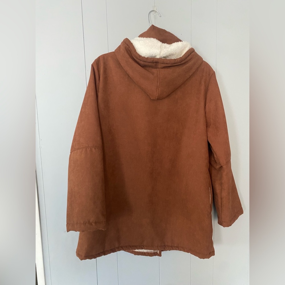 Camel Fleece Lined Jacket With Toggle/Zipper Clos… - image 2